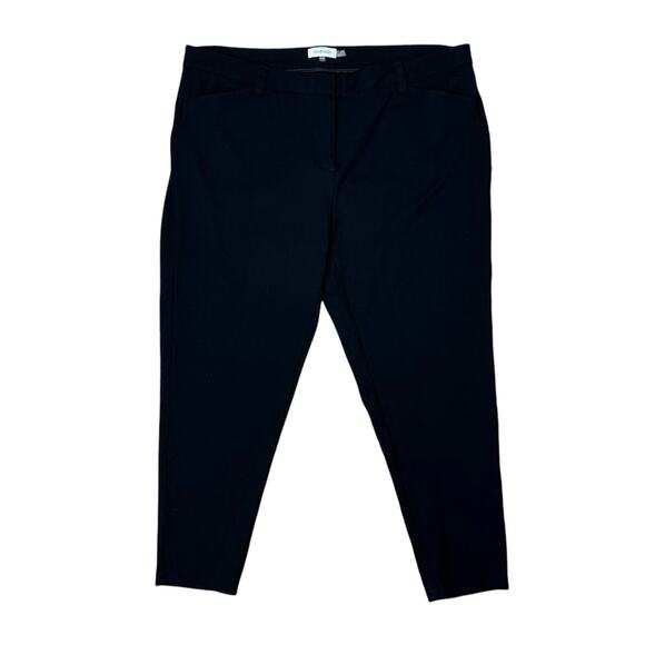 Calvin Klein 16W Black Stretch Slim Tapered Leg Career Slacks Dress Pants - Picture 1 of 9